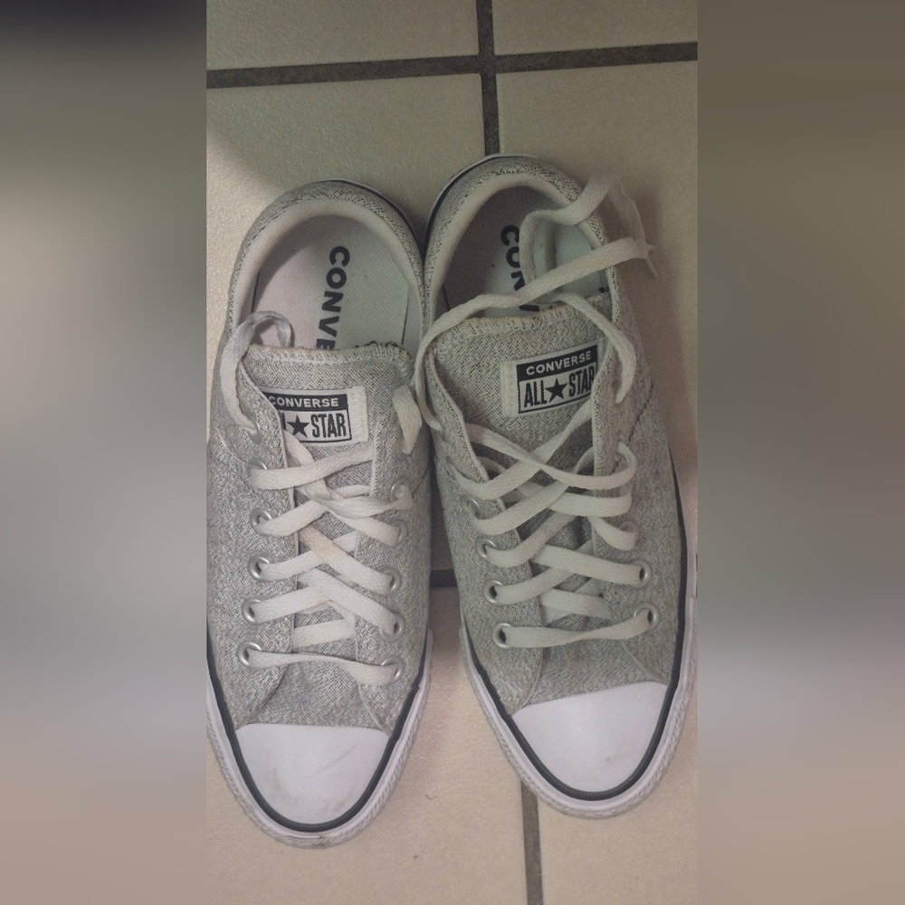 Converse Light Gray Canvas SneakersChuck  Taylor All Star Sneakers